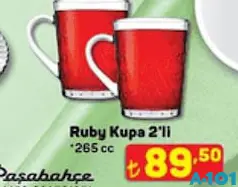 PAŞABAHÇE RUBY KUPA 2'Lİ